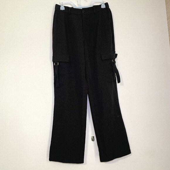 Junior's Medium Blenca Black Wide Leg Dress Pants - Picture 1 of 8